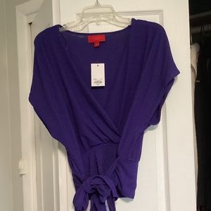 Blue Criss Cross Top - aJennifer Lopez